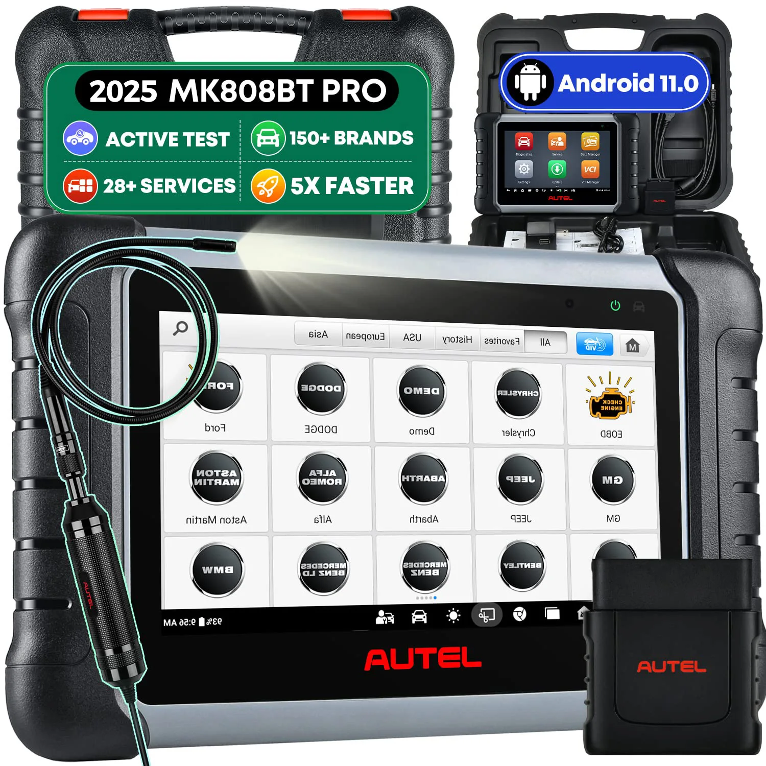 Autel MaxiCOM MK808BT PRO OBD2 Scanner Automotivo Car Diagnostic Scan Tool OBD 2 Code Reader Key Coding Active Test PK MK808S