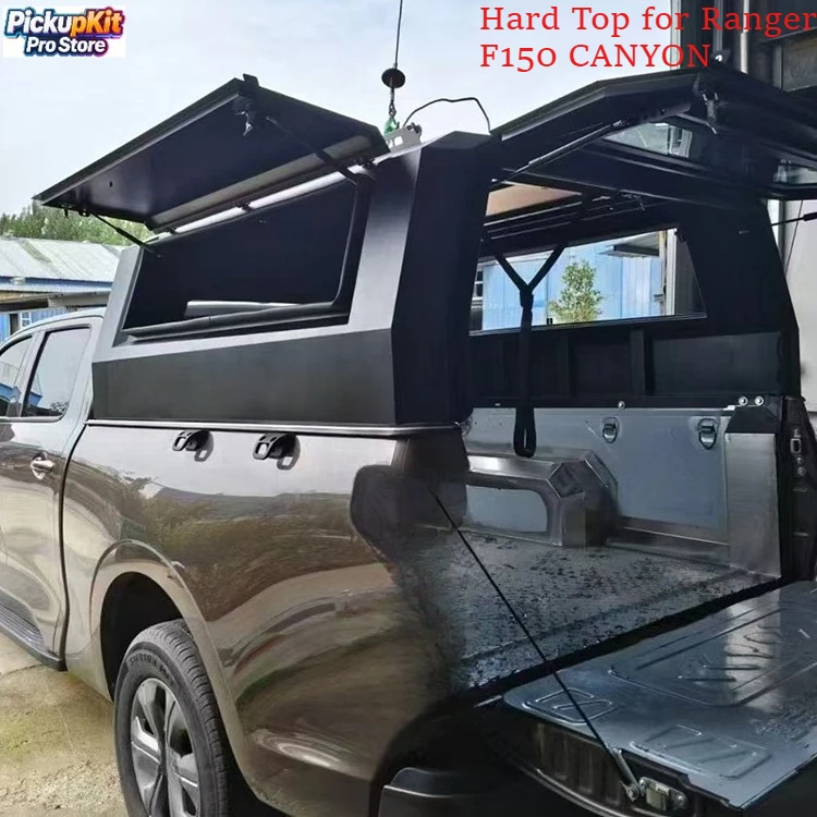 

Premium Customized Manganese Steel Pickup Truck Topper Ultra-High Waterproof Canopy Manual Tailbox for Ranger F150 CANYON