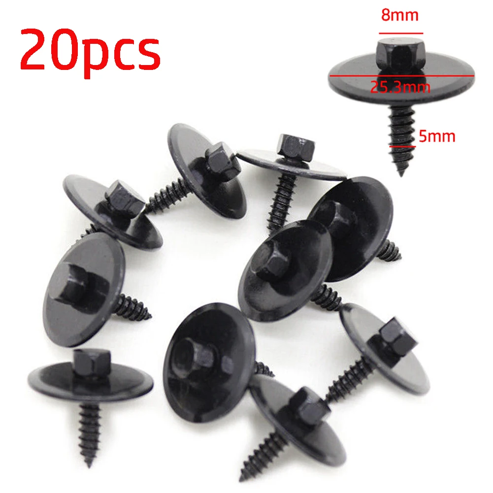 10/20Pcs Hex Screw For BMW For Mercedes Undercar Shield Sheet Metal Screw 2019900536 Car Front Bumper Self-tapping Metal Screws