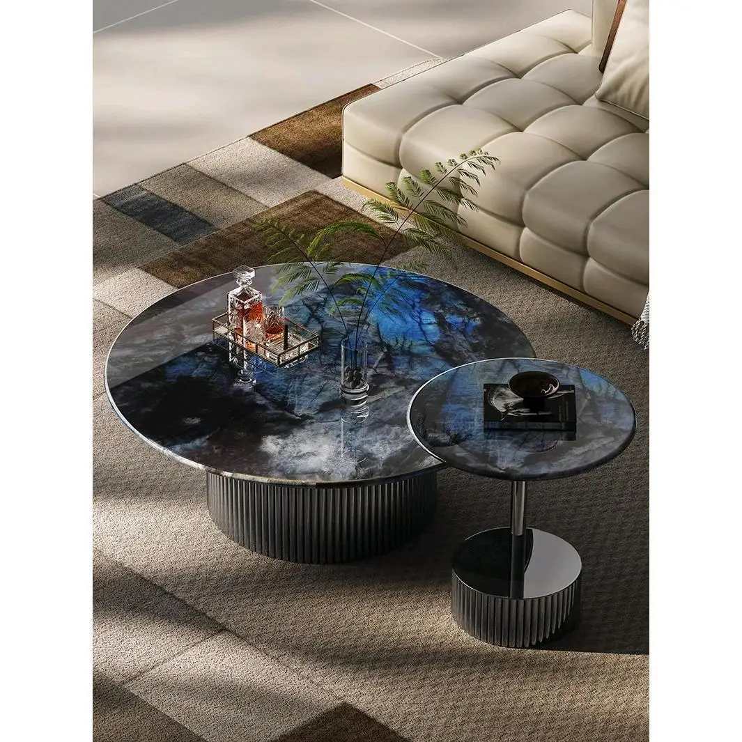 

Natural, ultra-microcrystalline stone, rock slab, creative, size, round coffee table, villa