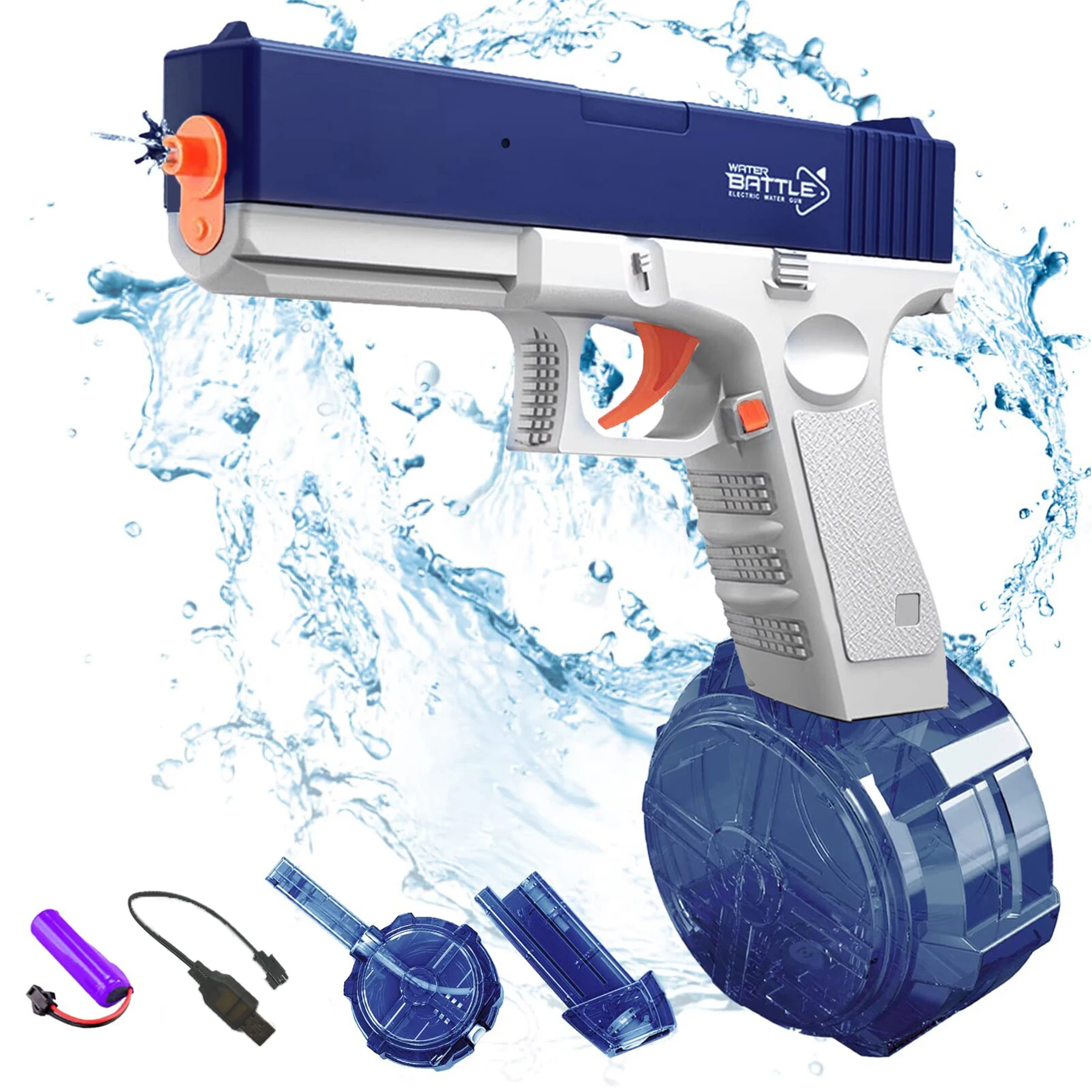 Elektrische Wasserpistole Unilabo M416 – batteriebetrieben mit externem Wasserflaschenbefestigung – perfekt für Kinder und Erwachsene im Freien 6