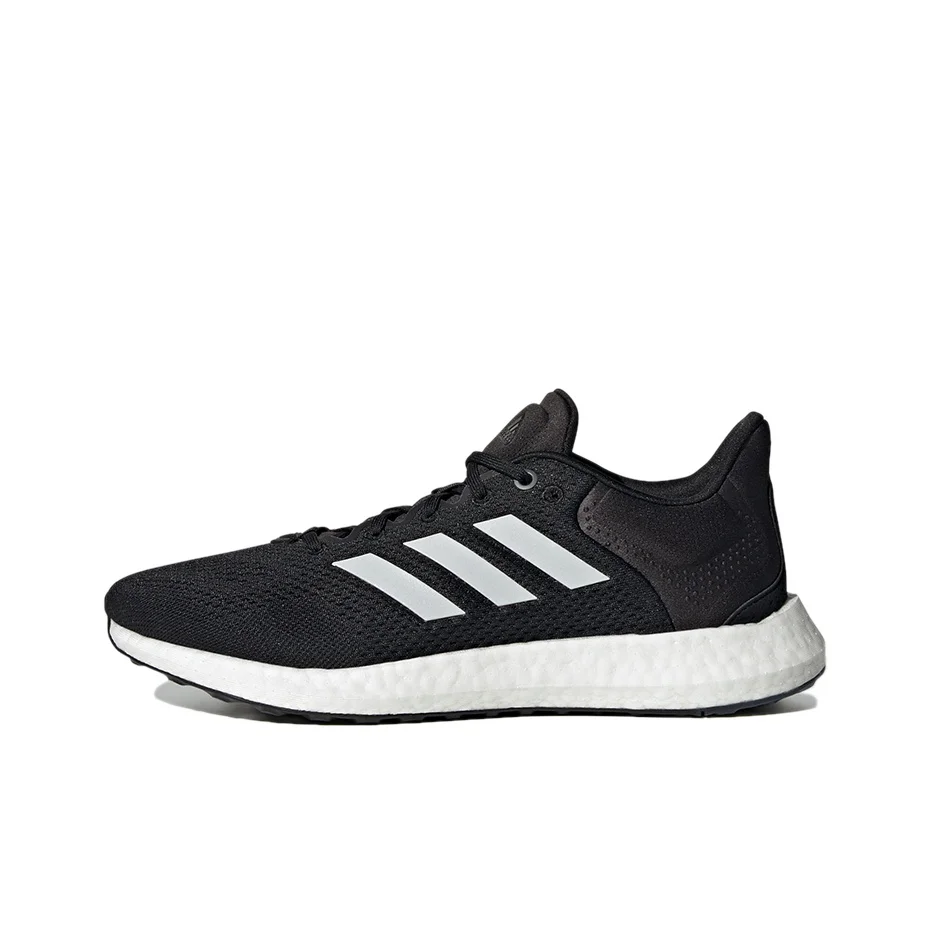 Adidas Pure Boost 21 Fabric Breathable Low top Running Shoes Unisex Black White GW4832