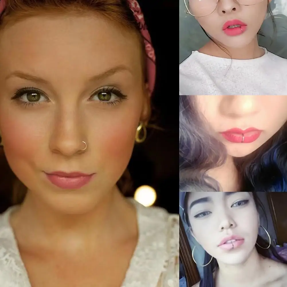 1 قطعة ثقب الأنف وهمية هوب الحاجز غير ثقب مشبك الأنف روك الهيب هوب الفولاذ المقاوم للصدأ المغناطيس موضة مجوهرات للجسم هدايا