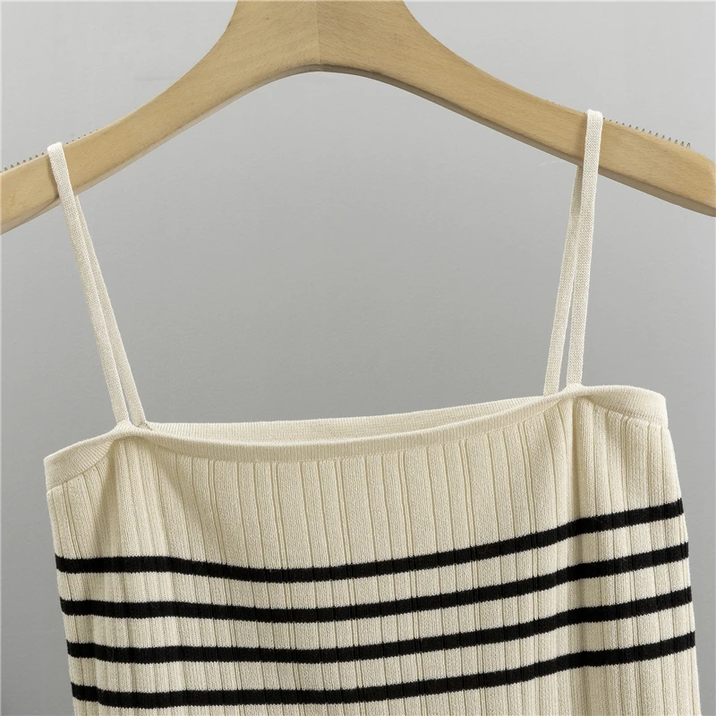 2024 Autumn New Ins Women Long Sleeve Stripe Cardigan Sweater Vest Knitwear And Wide Leg Pants Knitting Three-Piece Set 