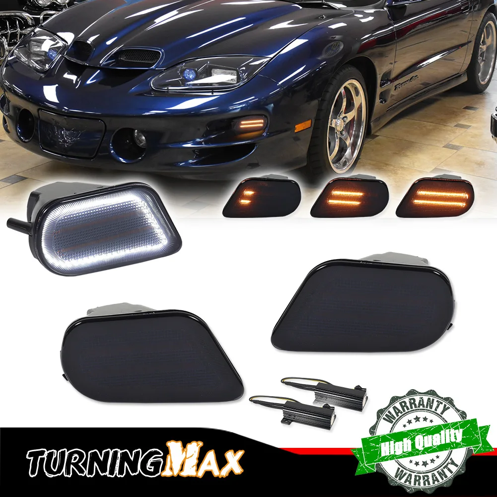

2PCS Smoked/clear Front Bumper Turn Signal Lights lamps For 98-02 Pontiac Firebird Trans Am