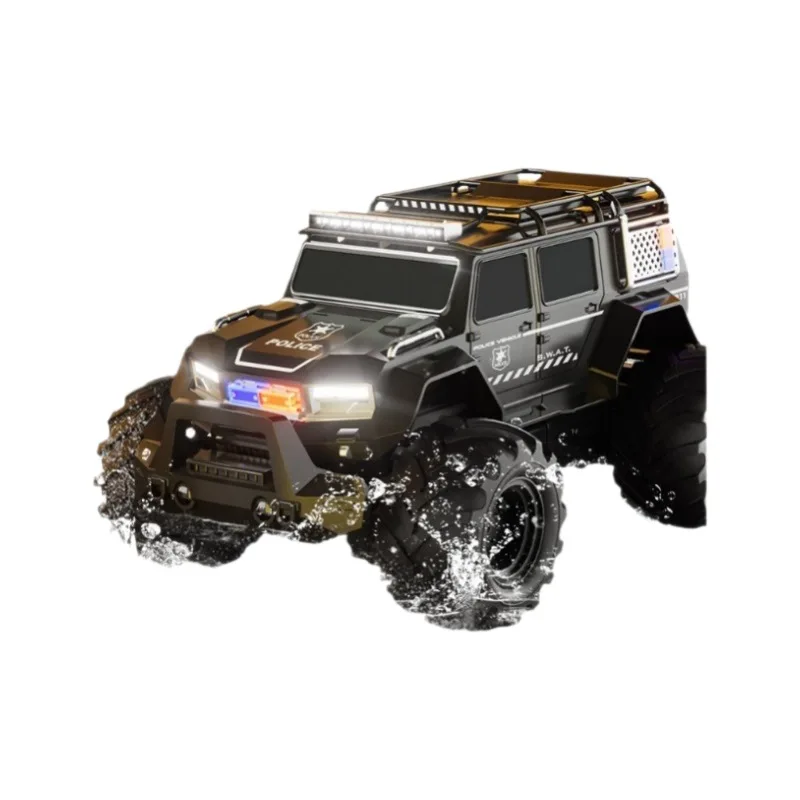 

Amphibious Remote-Controlled Climbing Off-Road Vehicle, Boy Police Car With Lights, Sound Effects, Stunt Car Model, Toy Gift