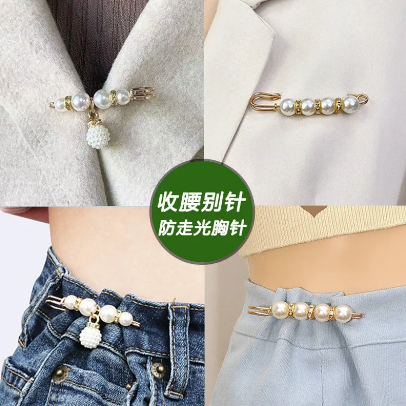 Broche Set Big Beads Fashion Clothing Brooches for Women Pearl Lapel Safety Sweater Coat Dress Pins Badge Buckle Accessories