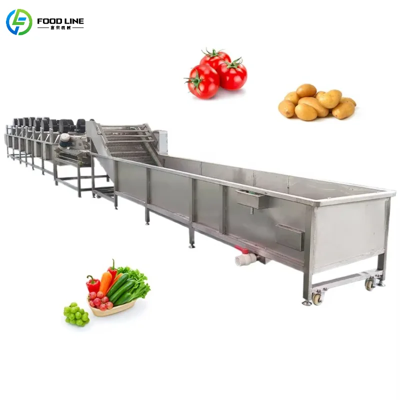

Customized Commercial Automatic Fruit and Vegetable Bubble Washing Machine Stainless Steel Conveyor Anti-corrosion and Durable