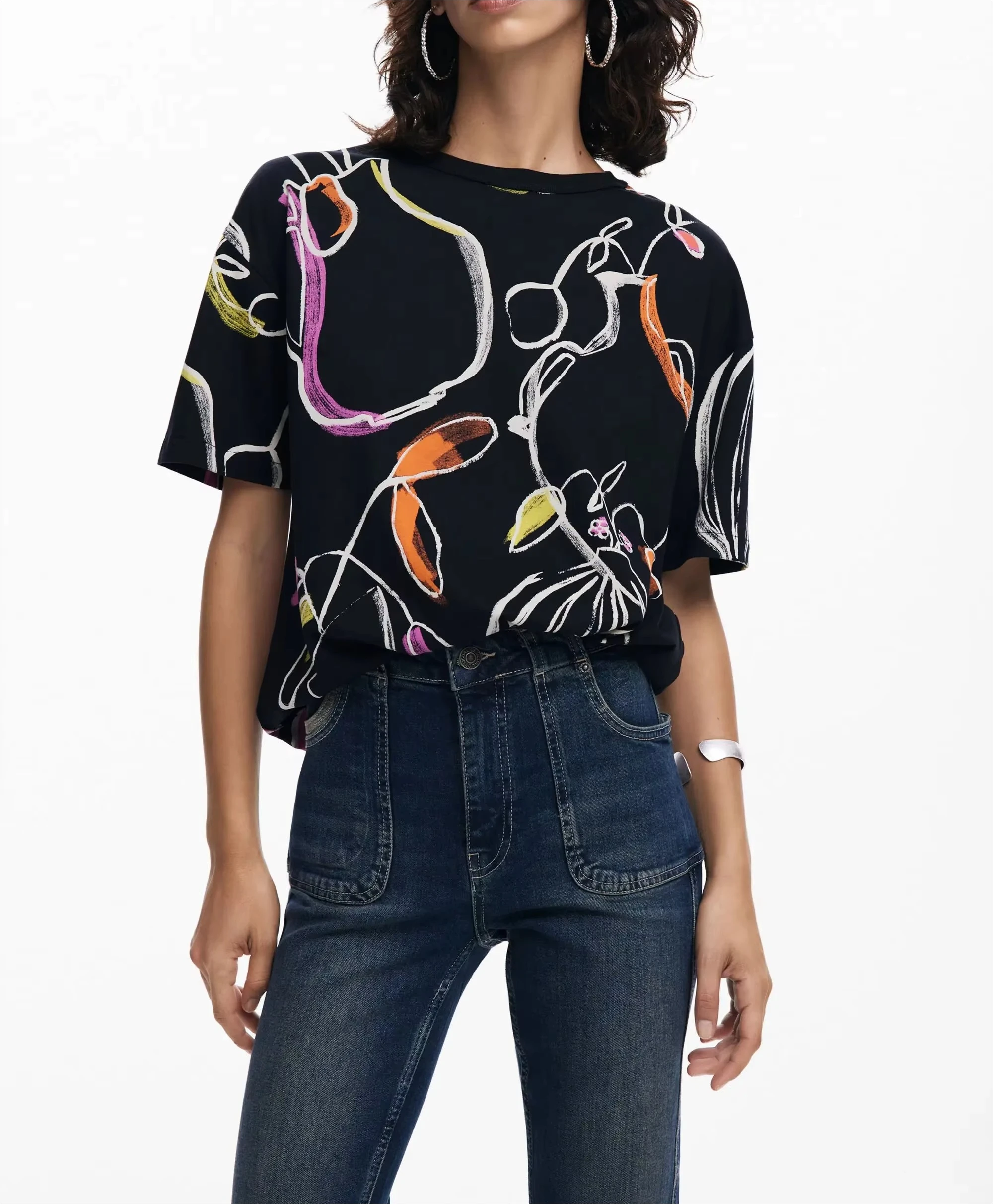 

Летний женский топ, футболка в богемном стиле с принтом, футболка для взрослых, удобные спортивные трендовые свободные топы с короткими рукавами для отдыха