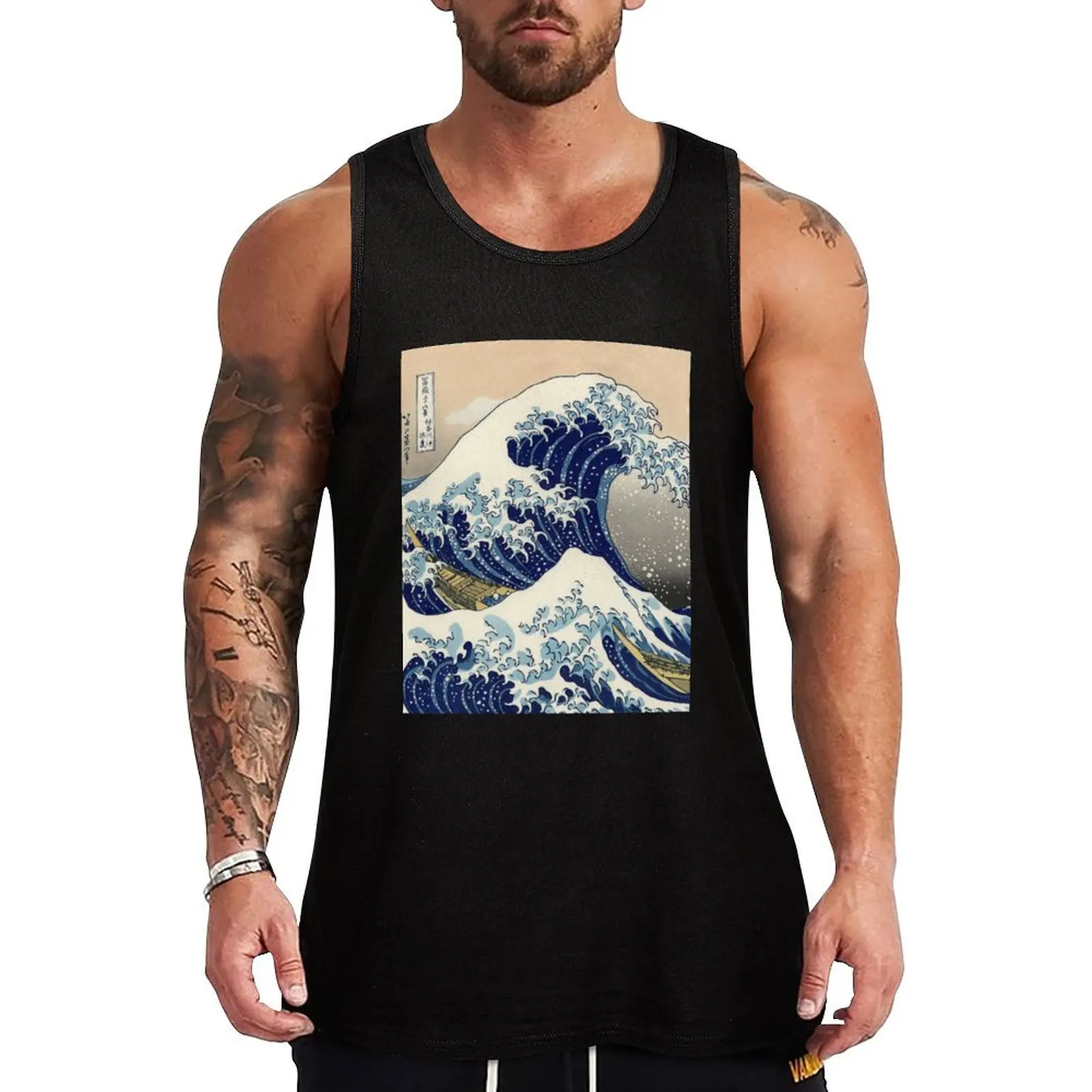 The Great Wave off Kanagawa Tank Top gym clothing Men's sleeveless t-shirt