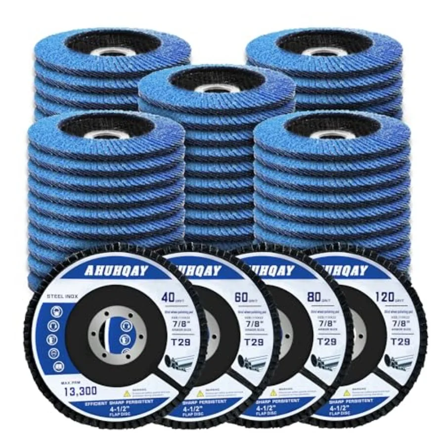 

50 лепестковых дисков 4 1/2 дюйма для угловой шлифмашины/60/80/120, лепестковый диск T29 для прямой шлифмашины, шлифовальный диск из циркония для металла и дерева