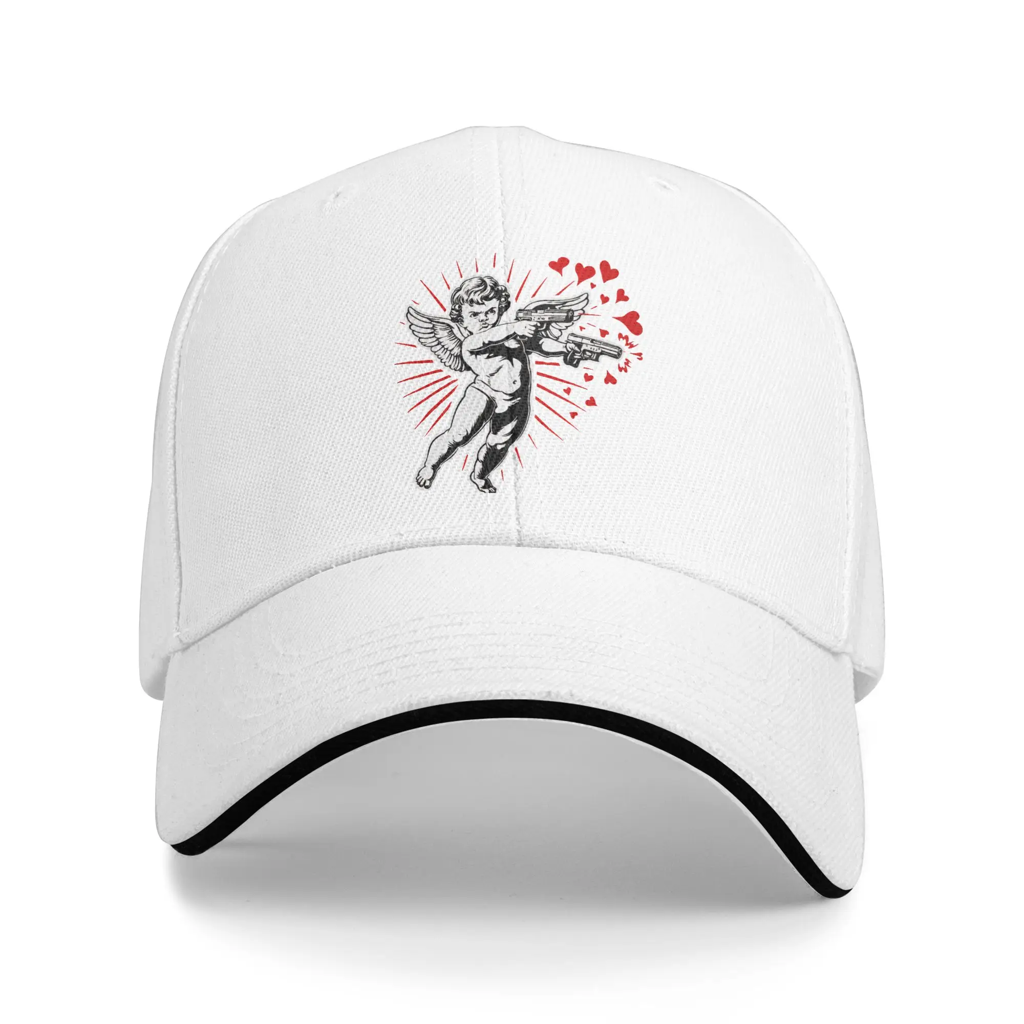 Spreading Love Cupid Cherub Shooting Hearts  Baseball Cap Casual  Sandwich Hats for Men Women Adjustable Headwear Outdoor