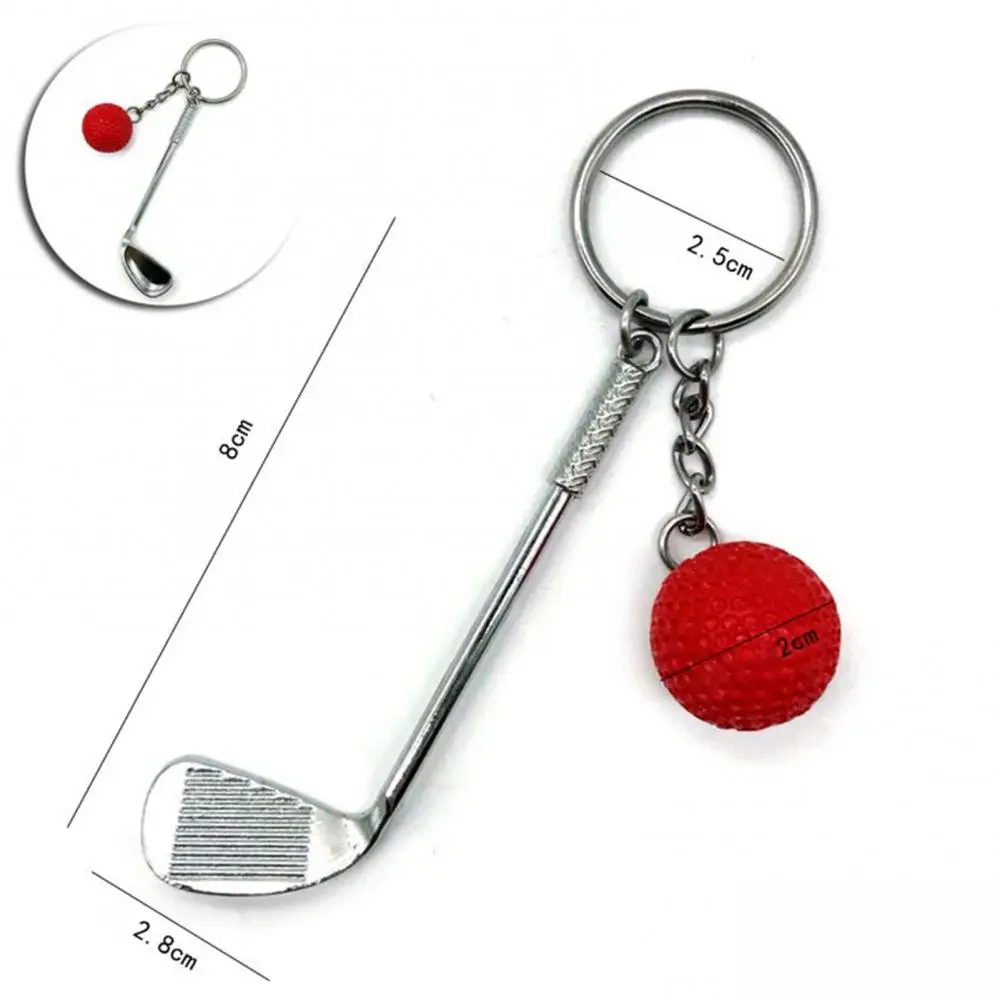 Golf Ball Pendant Keychain Mini Metal Keyring Bag Decoration Golf Club Ball Key Ring Golf Car Phone Key Chain Gift