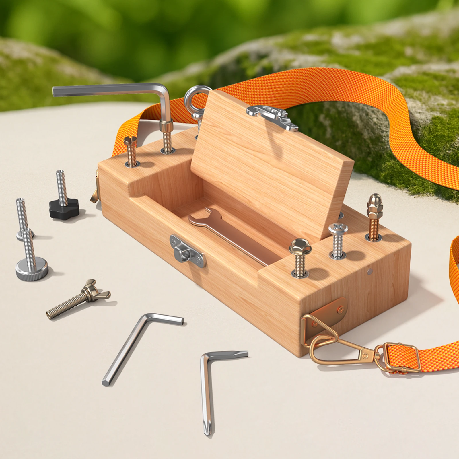

Nut Tool Box Montessori Screw Combination with Screwdriver & Wrenches Disassembly Assembly Educational Fine Motor Training Toys