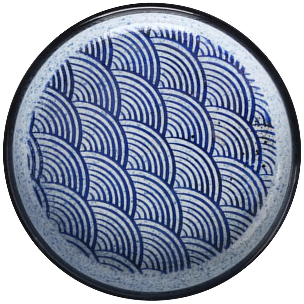 

Ceramic Plate Japanese Style Sea Wave Pattern Multi-Function Food Serving Plate for Home Kitchen Oven Microwave Dishwasher Safe
