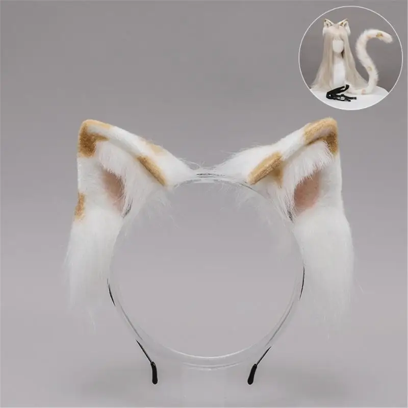 

77HE Plush Cats Ears Headbands Soft Costume Hair Accessory for Halloween Parties Kid