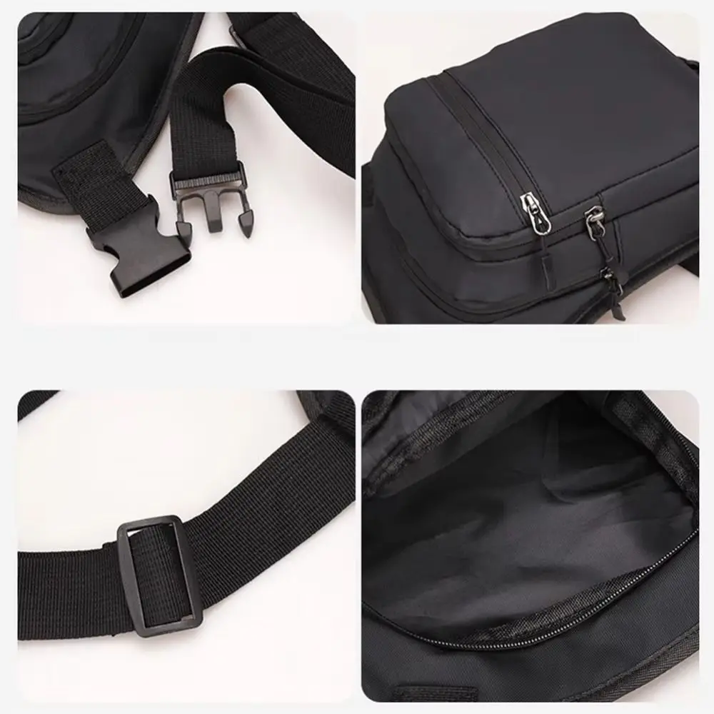 Large Capacity Cycling Drop Leg Bag Zipper Adjustable Multi-Function Fanny Pack PU Leather Durable Travel Chest Bag