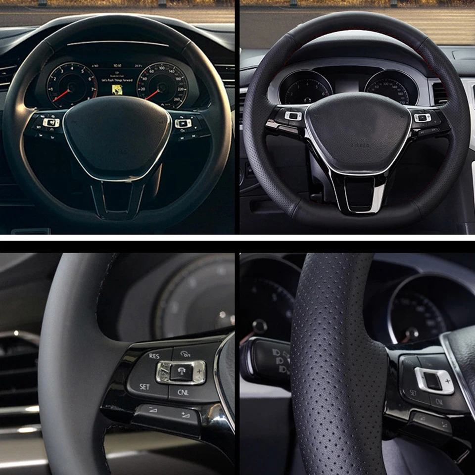 Handgenähter schwarzer Mikrofaser-Leder-Lenkradbezug AX50 Corolla G12 Axio Altis Camry Xv70 Avalon für Toyota RAV4. – Detail 2