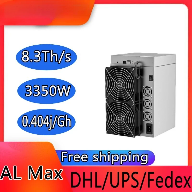 

New Arrive Goldshell AL MAX ALPH Crypto Miner Powerful 8.3Th/s 3350W Power for ALPH Coins Alephium Asic Mining Machine