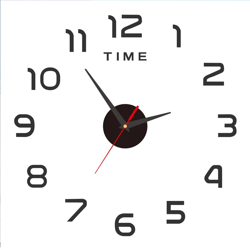 Минималистичные 3D акриловые настенные часы DIY: бесшумный механизм, безрамочный дизайн, крепление без сверления для спальни и прихожей