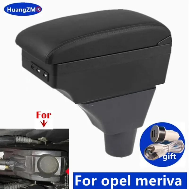 For Opel Meriva Car Armrest Box For Opel Meriva Center Storage Box with USB Port Retrofit Car Accessories
