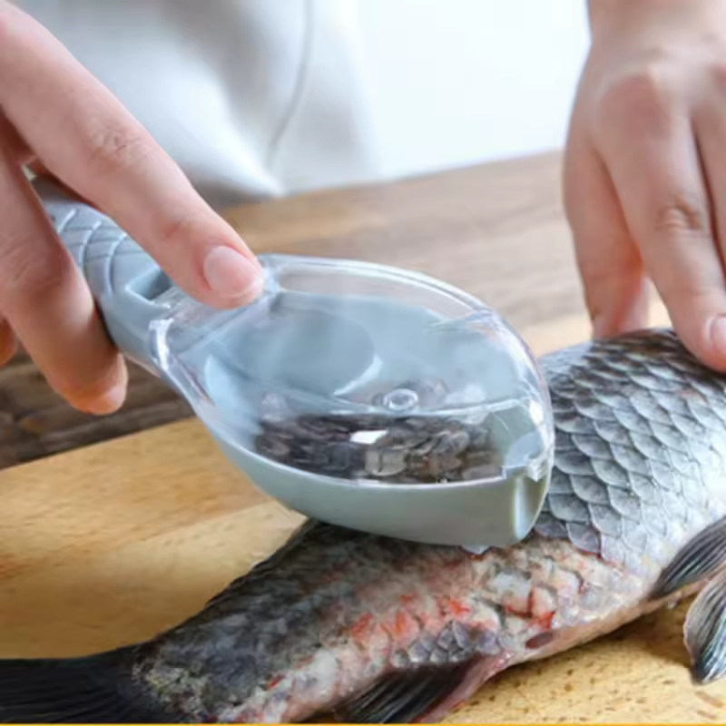 Kitchen Household Scale Scraper With Lid, Fish Scale Scraper, Manual Descaling, Brushing Of Fishing Tools