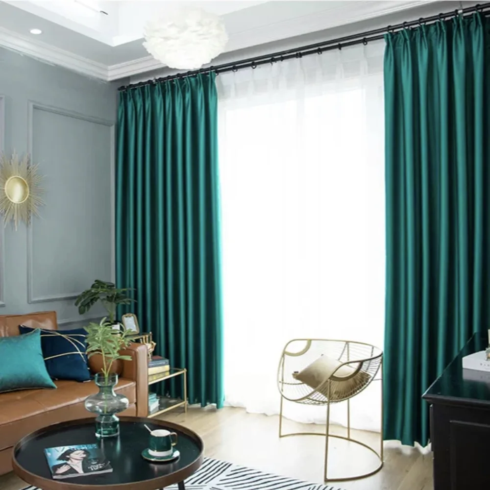 Modern Nordic American imperial satin, satin and brocade curtains, high-precision living room and bedroom curtain fabrics