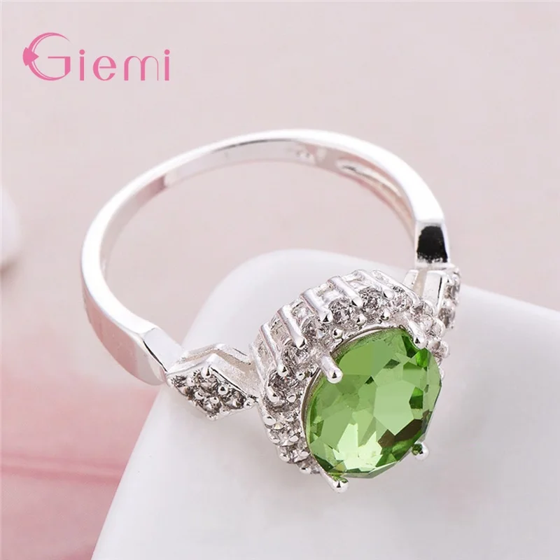 925 Sterling Silver Rings Engagement Wedding Ring Section Rotation Curve Style Cubic Zircon Ring For Women Girl