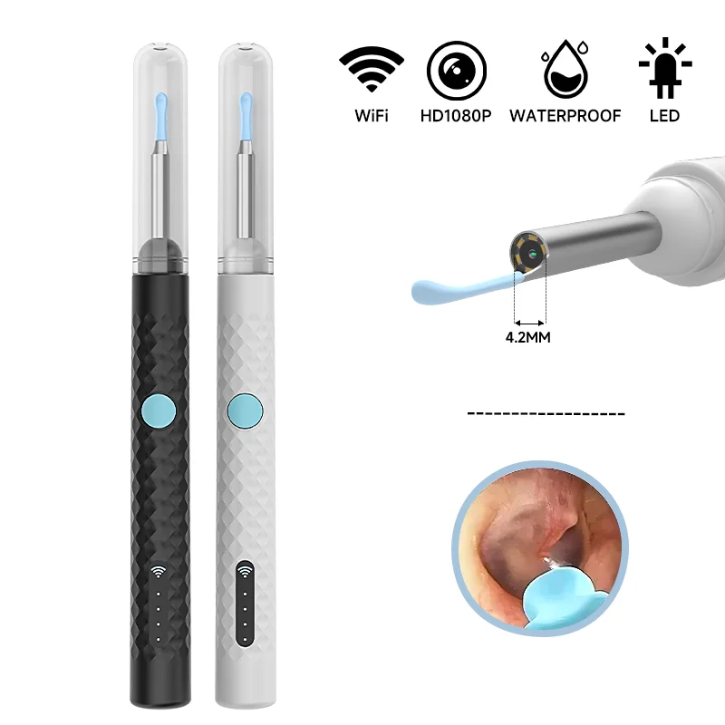 طقم تنظيف الأذن البصرية كاميرا 4.2 ملم مع 9 ملعقة أذن 1080P HD منظار الأذن مع 6 مصابيح LED لهاتف Xiaomi Huawei iPhone #1