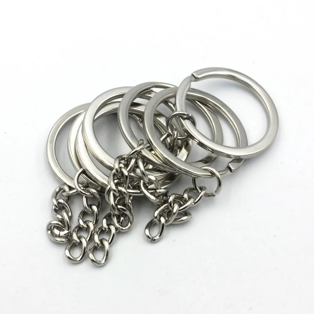 10pcs Basic Iron Alloy Keyrings, Metal Keychains