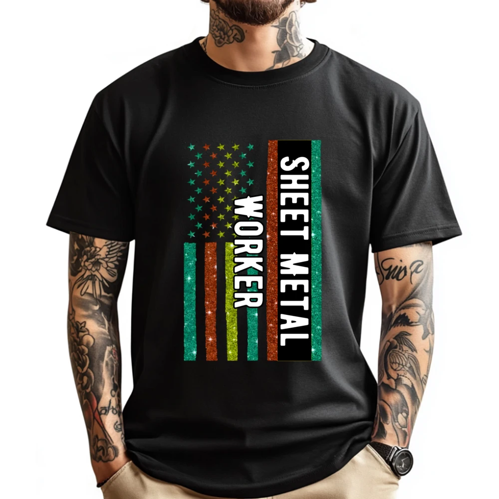 

Bold Black Sheet Metals Worker Retirement Design Brand Clothing Funny Gifts New Fashion Music T-shirt