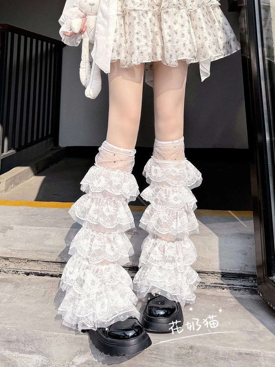 Y2K Lolita Lace Hot Girl Pure Desire Style Leg Warmers Japanese Calf Subculture JK Flared Wide Leg Sun Protection Kawaii Socks