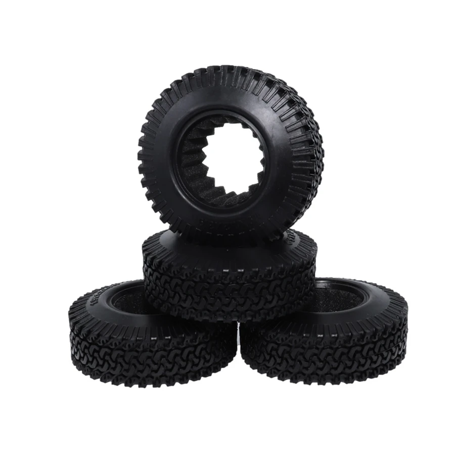 A57G-4Pcs RC 1:10 Crawler Beadlock Wheels Tire 1.9 Inch Rubber Wheel Tire 98mm Tyre for RC Car Truck Axial SCX10