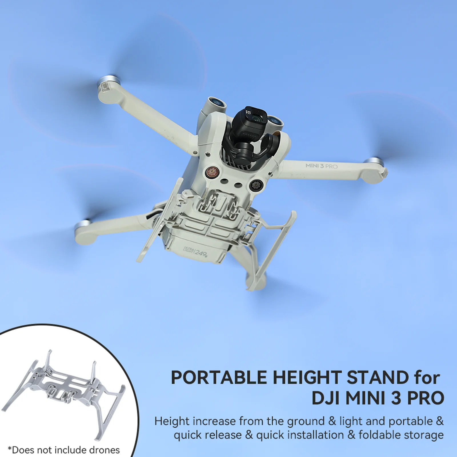 สําหรับ DJI Mini 3 Pro Drone ผู้ถือใบพัดคงที่ Stabilizers Buncher Props Beam Protector ฝาครอบเลนส์ Extended Landing Gear ฟุต