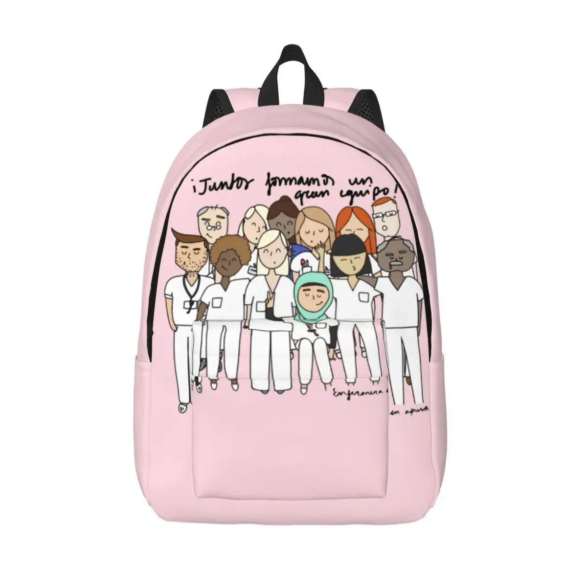 Backpack for Preschool Primary School Student Enfermera En Apuros Doctor Nurse Medical Book Bags Boy Girl Kids Canvas Daypack