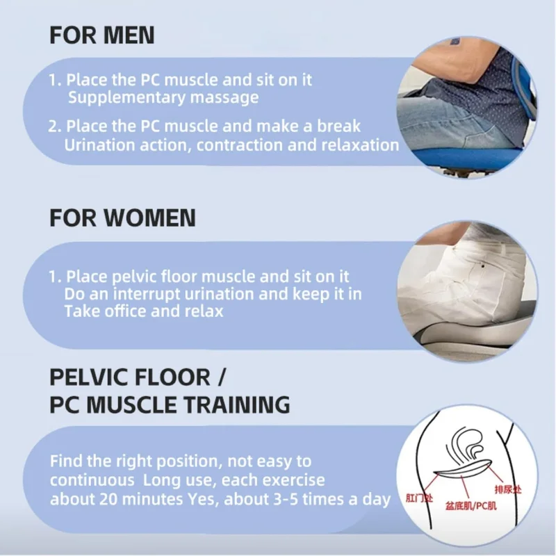 Elektryczny Trener Mięśni Dna Miednicy Typu C Ładowalny Trening Kegla Poduszka Masująca Trener Sięgania Męski Damski