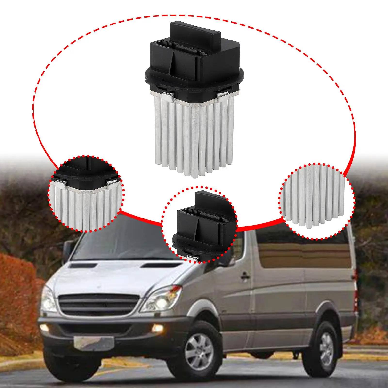 Resistencia del Motor del Ventilador del Calefactor Duradera, Control de Resistencia del Ventilador HVAC para Mercedes Benz Sprinter 2500 3500 C200 C220 CDI W204