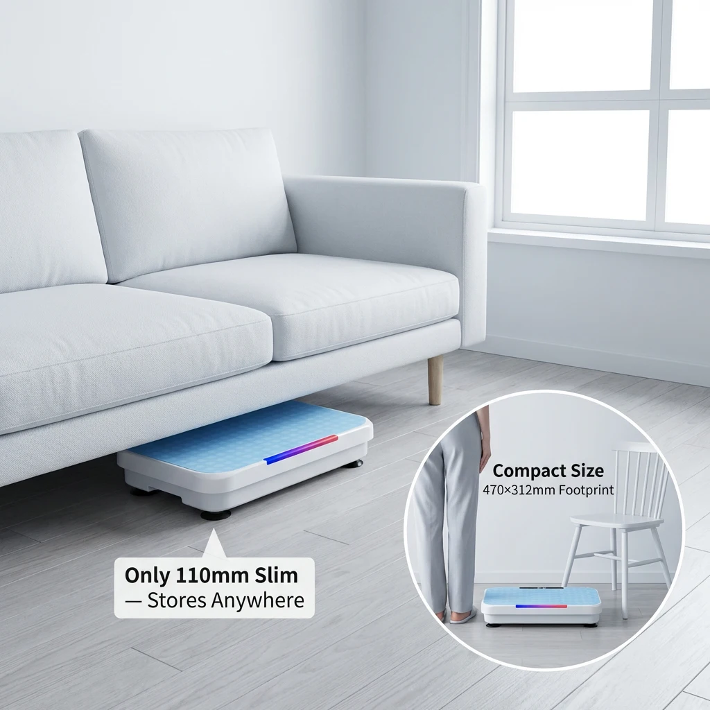 

Vibration Plate Exercise Machine Portable Whole Body Fitness Platform with LED Display Remote Pressure Relief