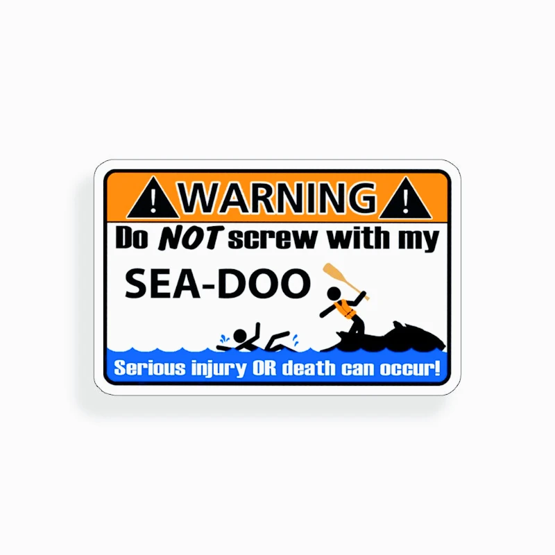 

Car decoration decals Funny Sea Warning Sticker Decal 15cm PVC KK