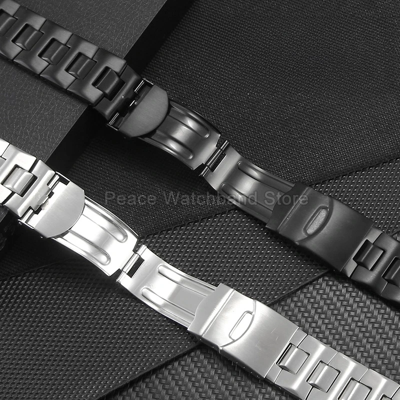 ل سواتش 19 مللي متر الفضة منتصف محدب تصميم الفولاذ المقاوم للصدأ حزام الساعات صلابة عالية مشبك خاص مقعر محدب واجهة دائم