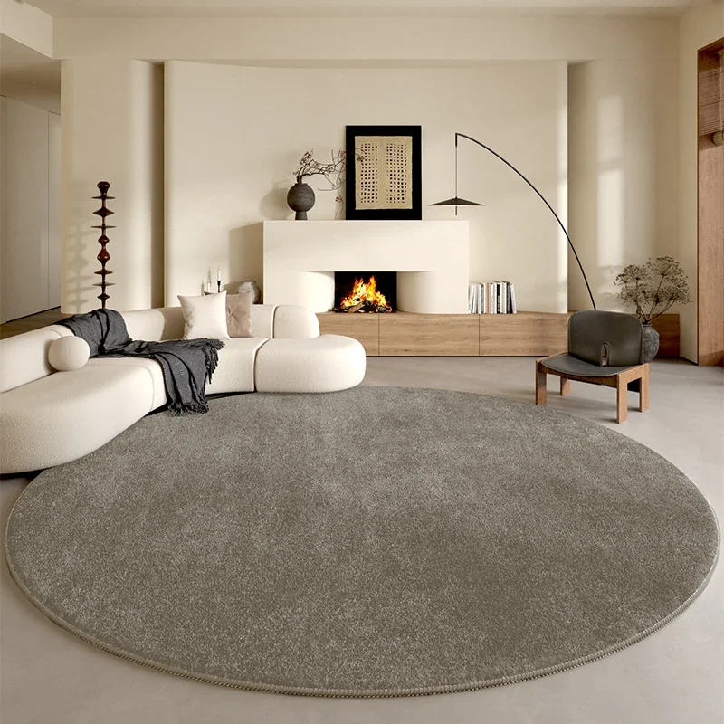 Minimalist Style Bedroom Decor Round Carpet Thick Plush Cloakroom Floor Mat Solid Color Carpets for Living Room Fluffy Soft Rug