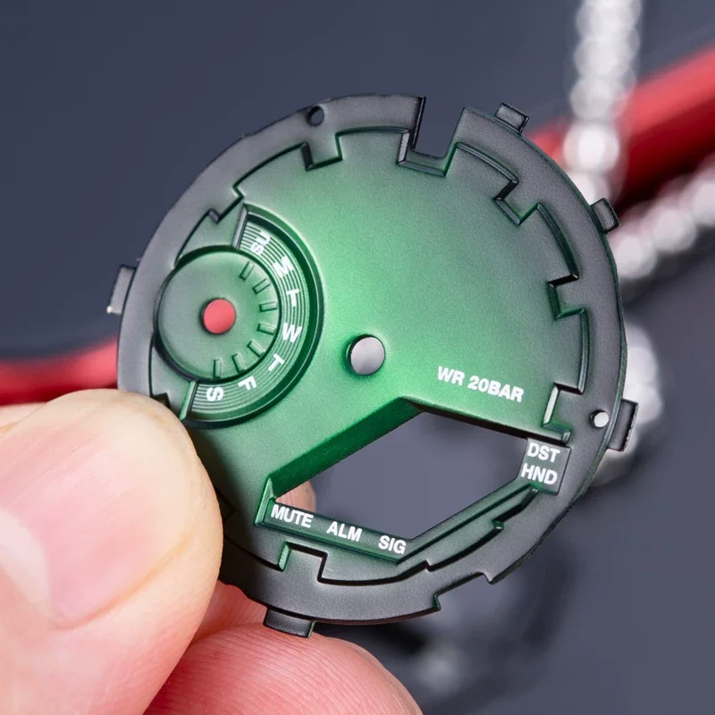 DIY Modifying Pattern Dial for GA2100 GA-2100 Metal Disc Trend Personality Inner Bezel Dial Mod Kit Gun green Watch Accessories