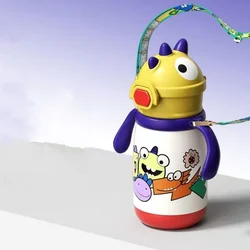 316 Vaccum Insulated Thermos Bottle For Children Cartoon Dinosaur Shaped Thermal Water Bottle Keep Hot Cold For Boys Girls
