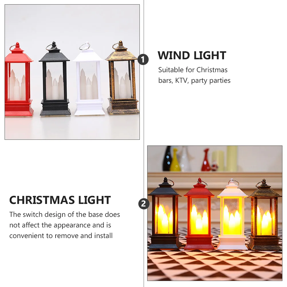 Ornamenti simulati Luce notturna Ornamento natalizio Lanterna decorativa natalizia Luce antivento Design ergonomico Struttura solida