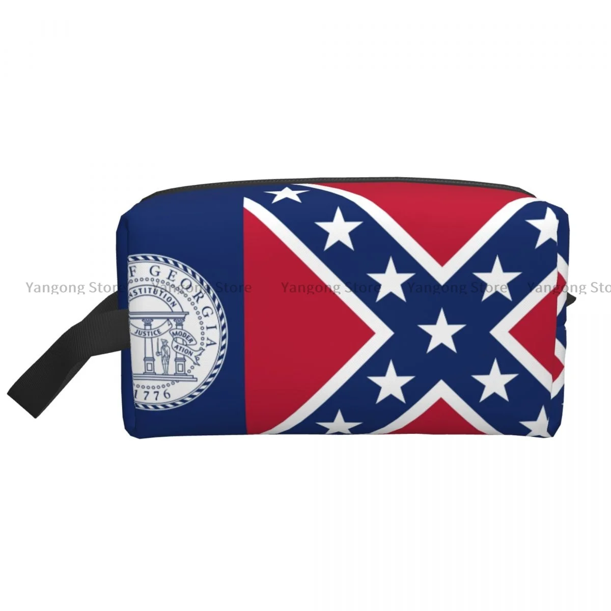 Travel Cosmetic Bag Zipper Wash Toiletry Bag Flag Of The State Of Georgia Makeup Organizer Portable Storage Pouch