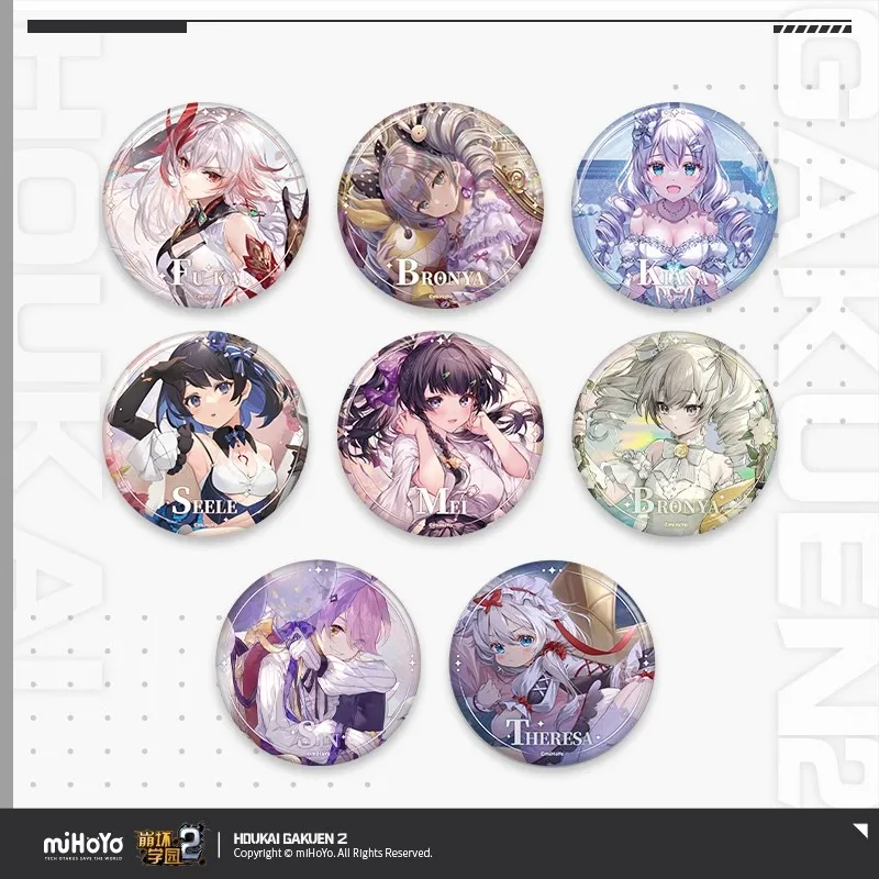 

Official miHoYo Houkai Gakuen 2 Birthday Celebration Theme Series Tinplate Badge Genuine Anime Game Accessories Brooch