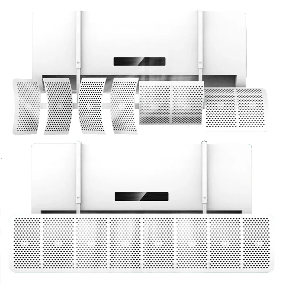 Air Conditioner Wind Deflector No Drilling Snap Fastener Adjustable Anti Direct Blowing Baffle Wall Mounted AC Home Office