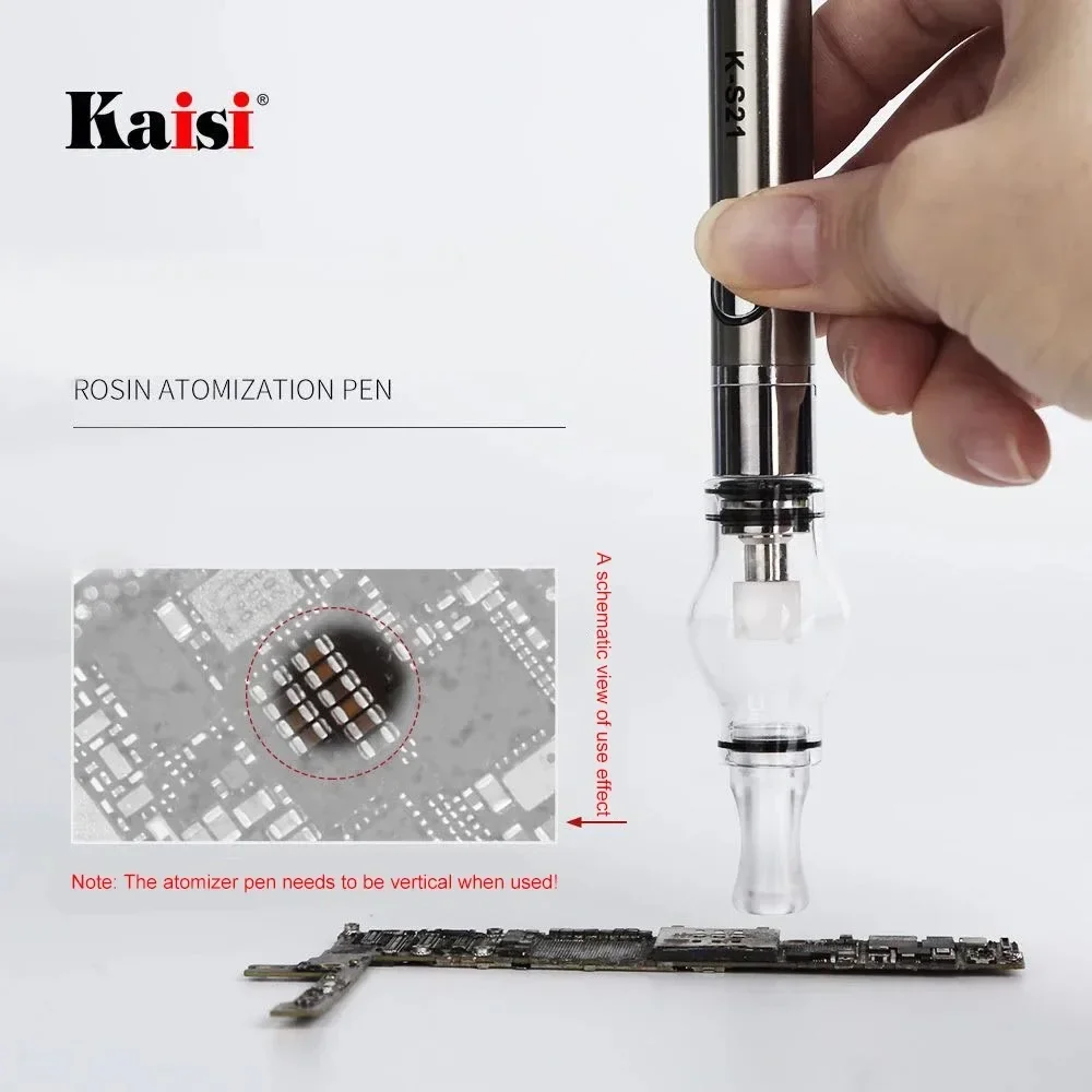 KAISI K-S21 Rosin Atomizer for Phone Repair No Need Soldering Iron Motherboard IC Short Circuit Detector Rosin Pen Phone Repair