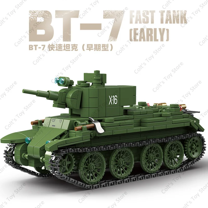 2025 Military Classic Model Soviet T-70 Light Tank Collect Ornaments Xmas Gifts Building Blocks Soldier Figures Bricks Kids Toys