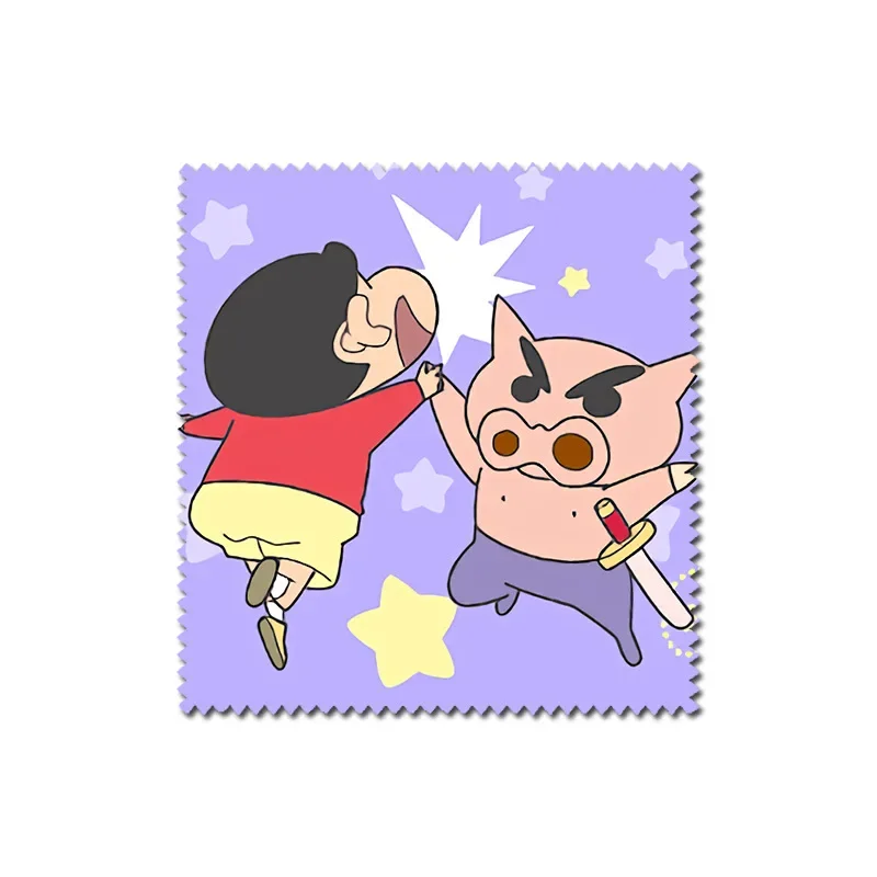 Crayon Shin-chan Cute Glasses Cleaner Microfiber Cleaning Cloth for Glasses Cloth Lens Phone Screen Cleaning Wipes Wholesale